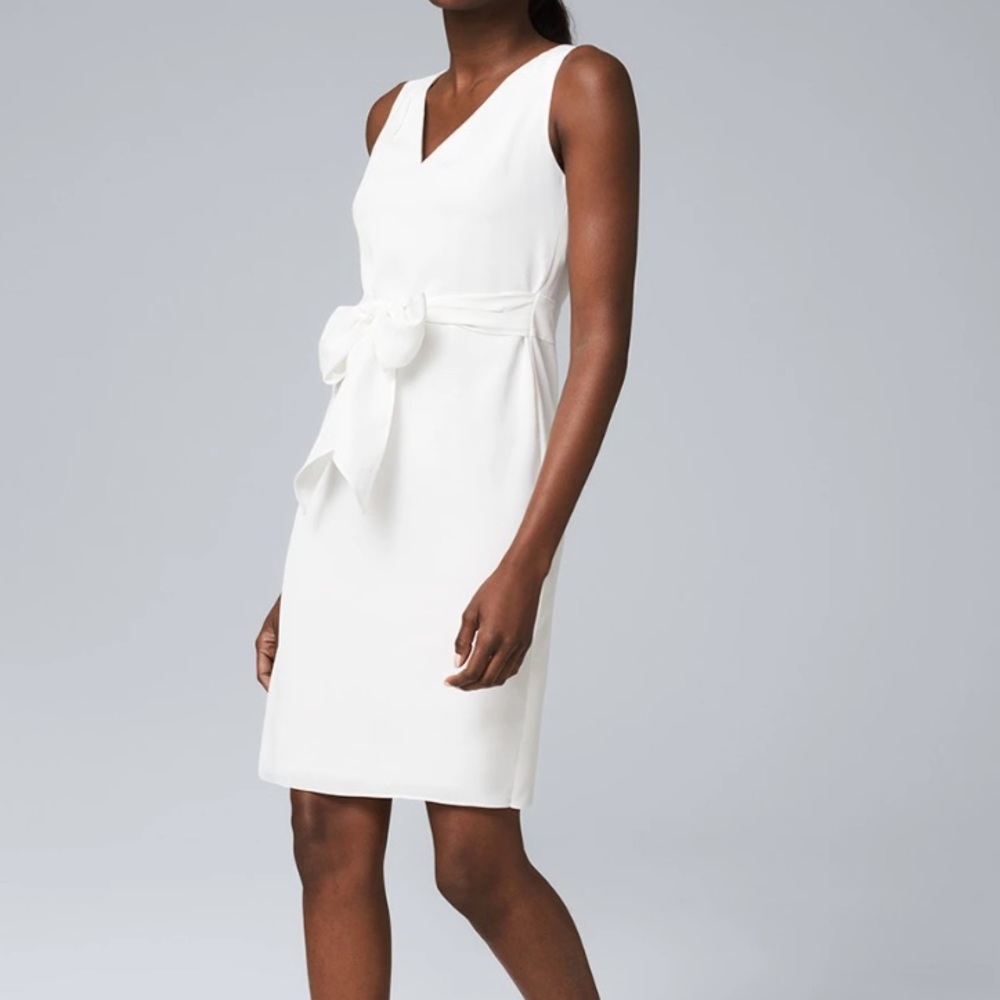 White House Black Market Crepe Belted Sheath Dress